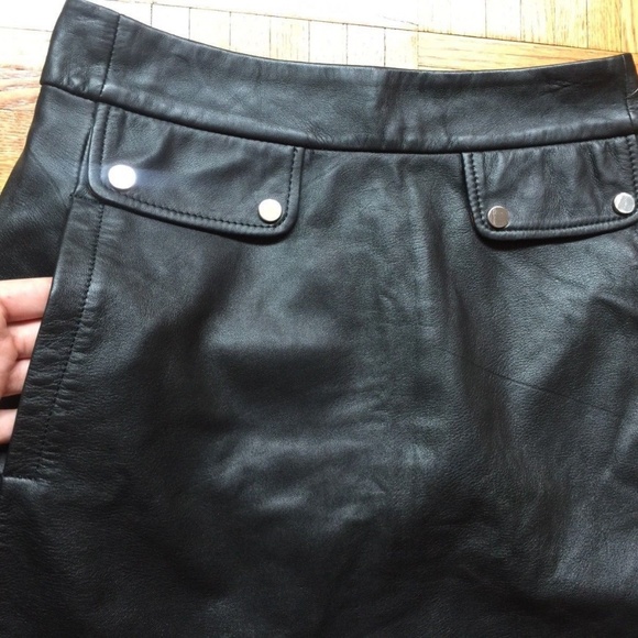 Zara Leather Mini skirt with Side Pockets XS - Picture 3 of 7